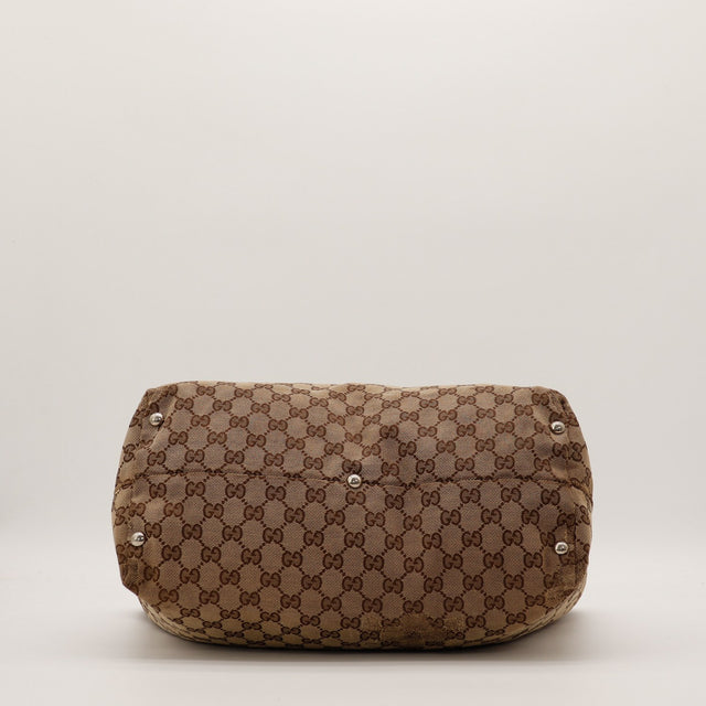 Fond du Tote Horsebit Gucci avec pieds metalliques argentes — AMANA Vintage