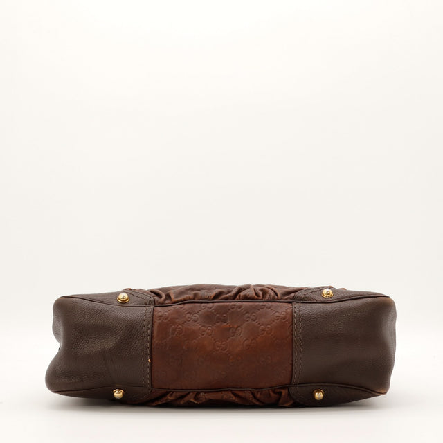 Vue du fond Gucci Hobo Guccissima cuir marron vintage — AMANA Vintage