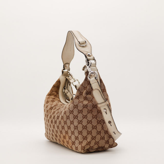 Gucci Hobo Horsebit vue de profil gauche bandouliere reglable — AMANA Vintage
