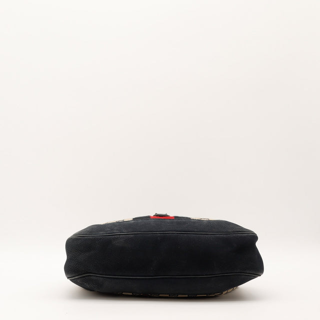Fond du sac Gucci New Jackie cuir grainé noir état occasion — AMANA Vintage