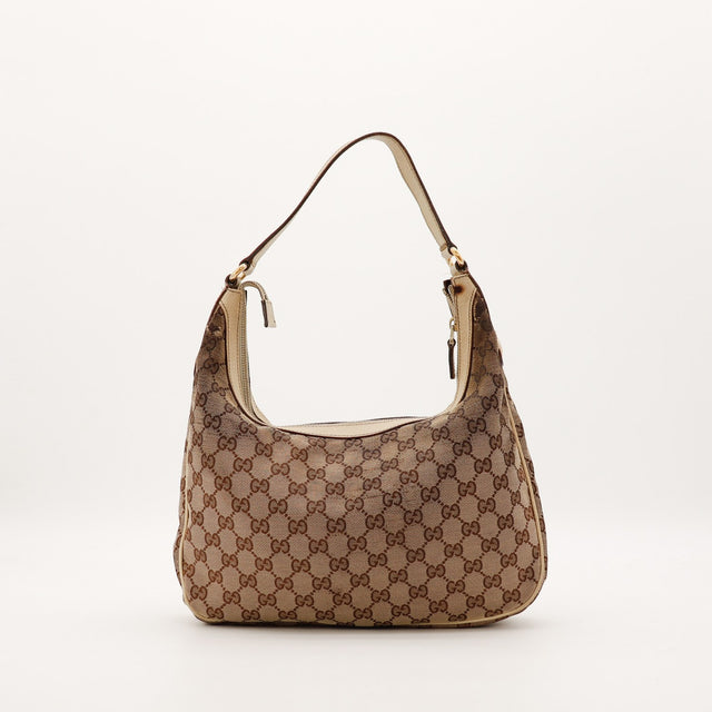 Sac Gucci Hobo GG canvas vue de trois quarts droit occasion — AMANA Vintage