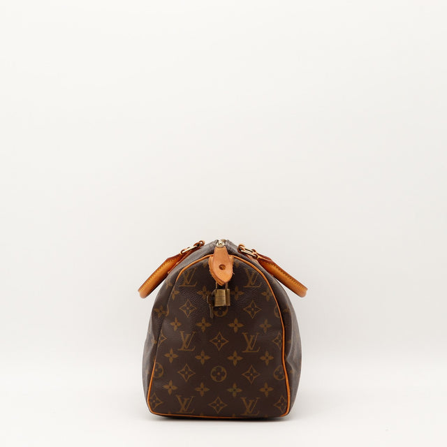 Anses cuir vachette Louis Vuitton Speedy 30 patine prononcée — AMANA Vintage