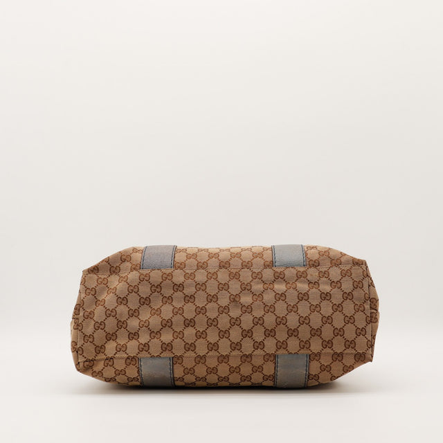 Tote Bag Bambou Gucci vue du fond toile monogrammée — AMANA Vintage
