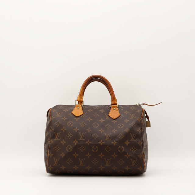 Sac Louis Vuitton Speedy 30 toile Monogram marron vue de face occasion authentique — AMANA Vintage