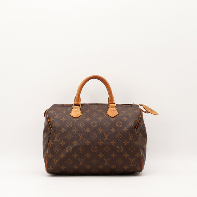 Sac Louis Vuitton Speedy 30 toile Monogram marron vue de face occasion authentique — AMANA Vintage