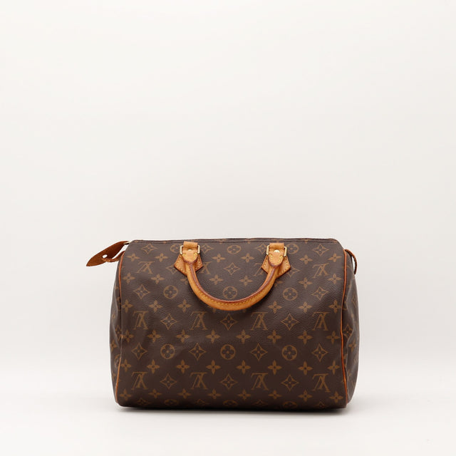 Coins et vachette Louis Vuitton Speedy 30 Monogram occasion authentique — AMANA Vintage