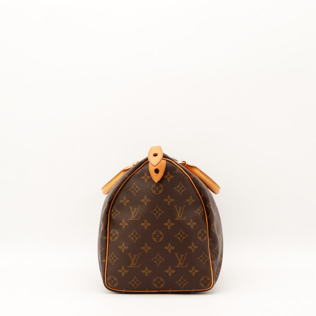 Anses cuir vachette Louis Vuitton Speedy 35 Monogram occasion authentique — AMANA Vintage