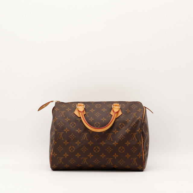 Coins Louis Vuitton Speedy 30 toile Monogram occasion authentique — AMANA Vintage