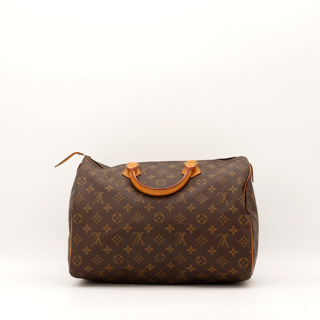 Coins avec frottements Louis Vuitton Speedy 35 Monogram — AMANA Vintage