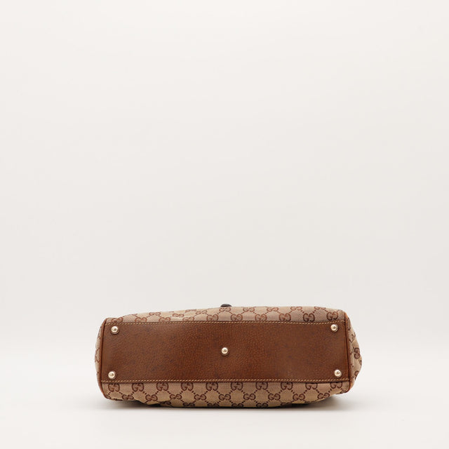 Fond du sac Gucci New Jackie pieds dorés toile monogrammée — AMANA Vintage
