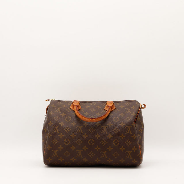 Coins et bordures vachette Louis Vuitton Speedy 30 toile Monogram — AMANA Vintage