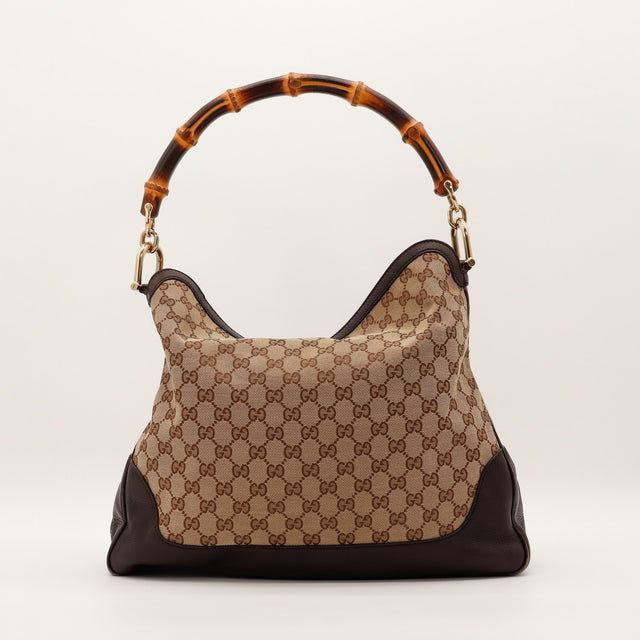 Le Hobo Bambou Gucci vue de face arrière toile monogrammée — AMANA Vintage