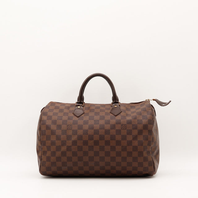 Sac Louis Vuitton Speedy 35 toile Damier Ébène vue de face occasion authentique — AMANA Vintage