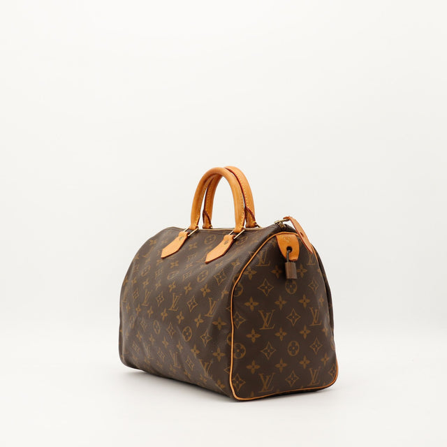 Louis Vuitton Speedy 30 vue trois quarts toile Monogram occasion — AMANA Vintage