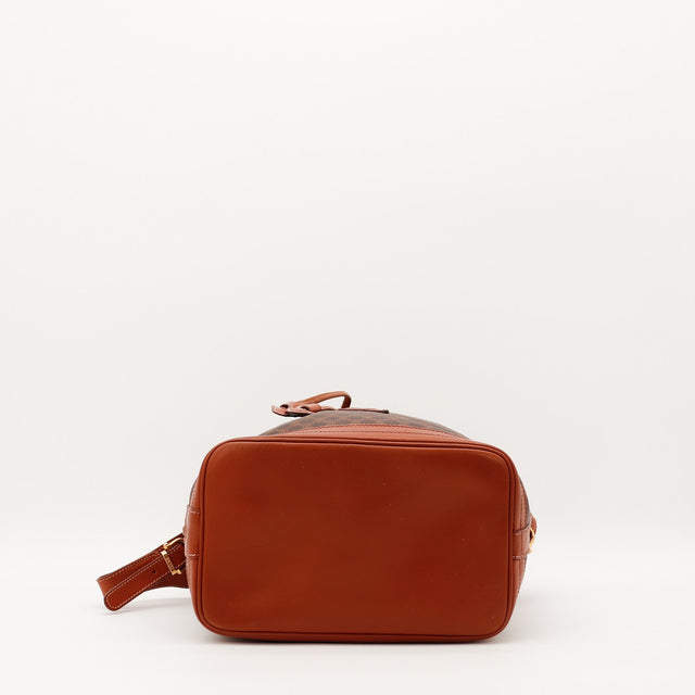 Vue du fond Celine Seau Macadam cuir naturel cognac — AMANA Vintage