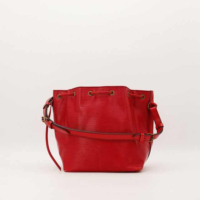 Sac Louis Vuitton Petit Noé cuir Épi rouge vue de face occasion authentique — AMANA Vintage