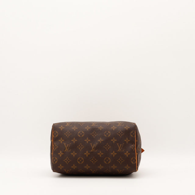 Détail coins et passepoil vachette Louis Vuitton Speedy 25 — AMANA Vintage