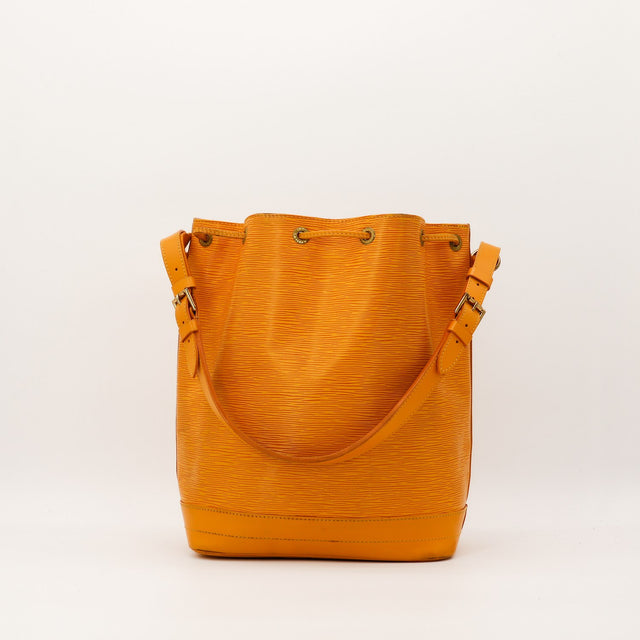 Louis Vuitton Noe Epi Jaune vue arriere avec bandouliere reglable — AMANA Vintage