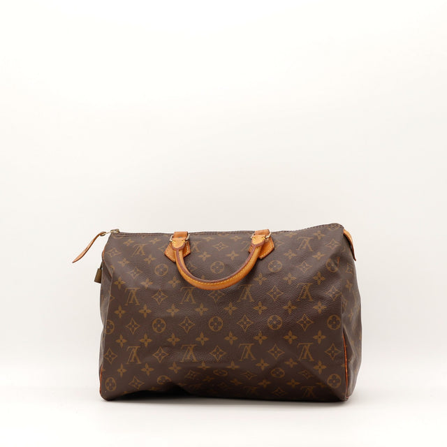 Cadenas et tirette cuir Louis Vuitton Speedy 35 occasion authentique — AMANA Vintage