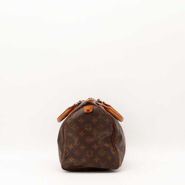 Coins avec frottements Louis Vuitton Speedy 30 toile Monogram occasion authentique — AMANA Vintage