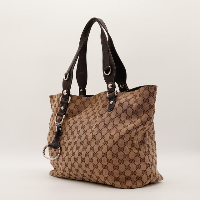 Tote Gucci monogramme vue de trois quarts gauche — AMANA Vintage