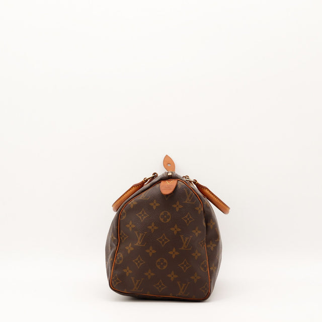 Tirette en cuir usée Louis Vuitton Speedy 30 occasion authentique — AMANA Vintage