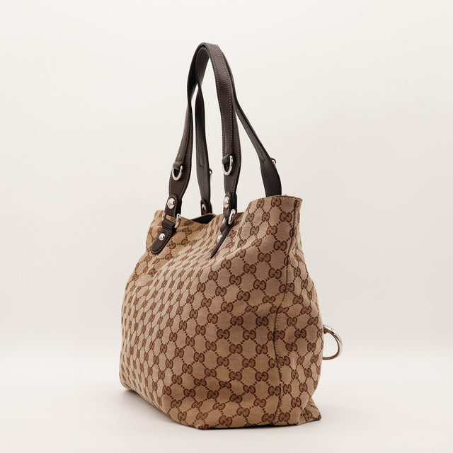 Tote Gucci monogramme vue de trois quarts droit — AMANA Vintage