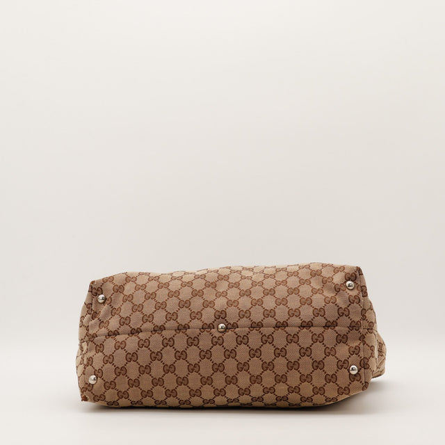 Fond du Tote Gucci monogramme avec pieds métal — AMANA Vintage