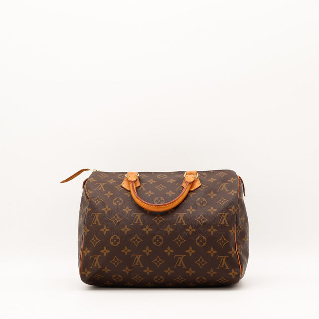 Anses cuir vachette patinees Louis Vuitton Speedy 30 occasion authentique — AMANA Vintage