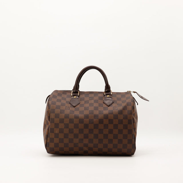 Sac Louis Vuitton Speedy 30 Damier Ebène vue de face occasion authentique — AMANA Vintage