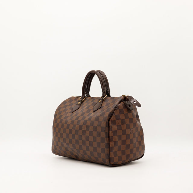 Louis Vuitton Speedy 30 Damier Ebène vue trois quarts occasion authentique — AMANA Vintage