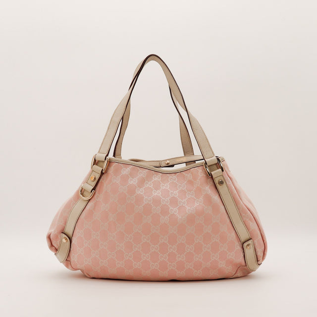Le Hobo Gucci toile monogrammée rose vue de face occasion authentique — AMANA Vintage