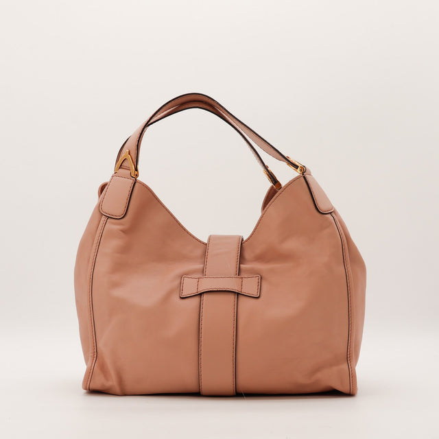 Hobo Gucci Stirrup vue de dos cuir lisse vieux rose occasion — AMANA Vintage