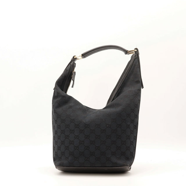 Sac Gucci Hobo cuir noir vue de côté occasion authentique — AMANA Vintage