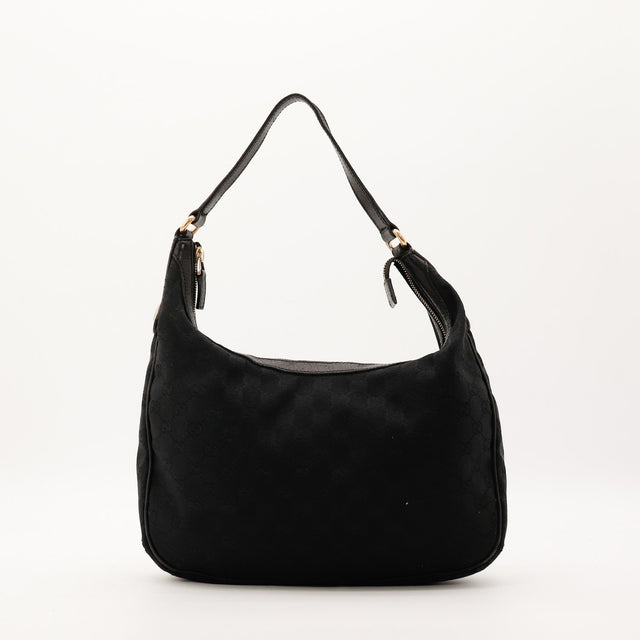Sac Gucci Hobo GG Canvas noir vue de face occasion authentique — AMANA Vintage