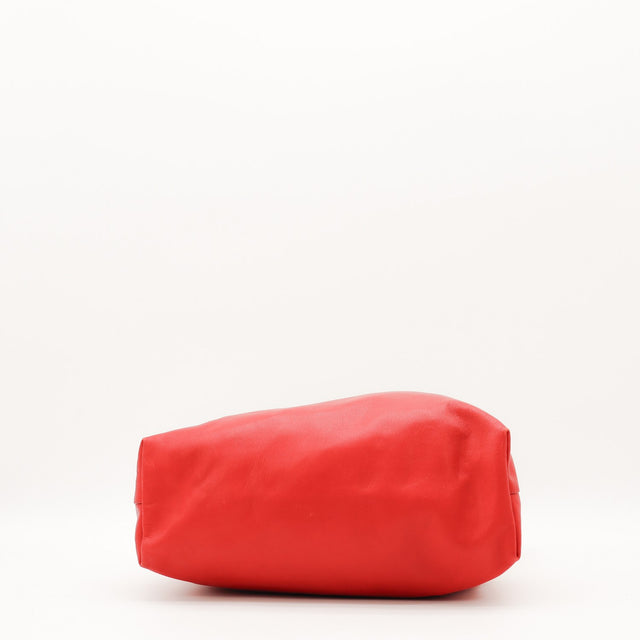 Vue de côté Miu Miu Shopping Tote cuir bicolore rouge — AMANA Vintage