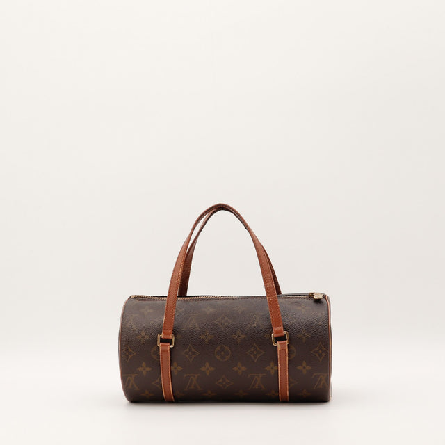 Vue de côté Louis Vuitton Papillon 26 toile Monogram occasion authentique — AMANA Vintage