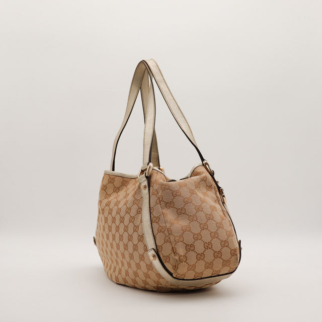 Vue du fond Gucci Hobo toile GG canvas occasion — AMANA Vintage