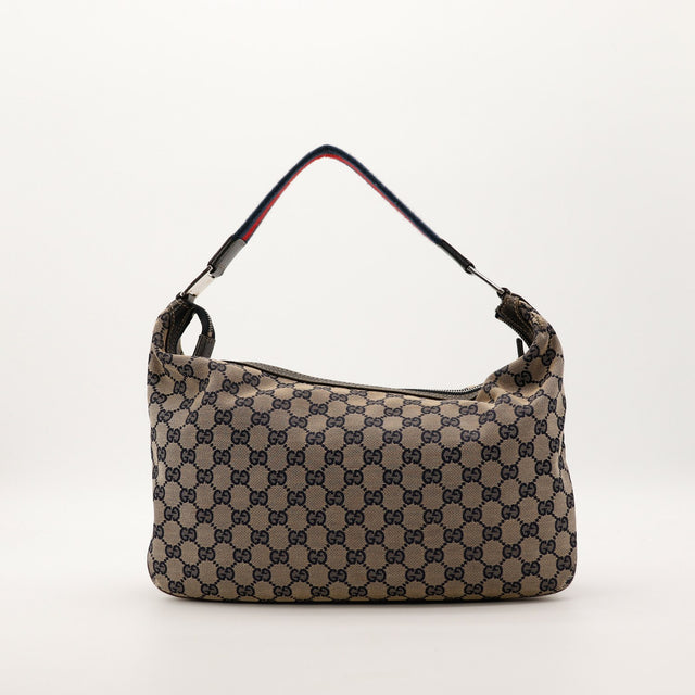 Sac Gucci Hobo Web vue arrière canvas GG occasion vintage — AMANA Vintage