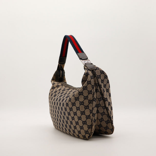 Vue de dessous sac Gucci Hobo Web coins usés occasion — AMANA Vintage