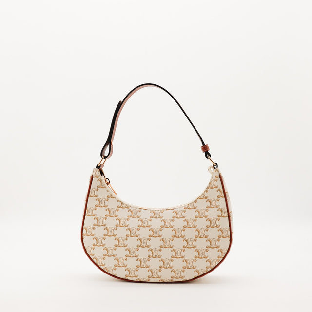 Sac Celine Ava toile Triomphe ivoire vue de face occasion authentique — AMANA Vintage