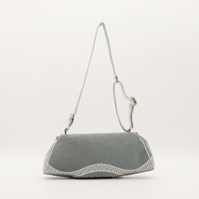 Pochette Dior Trotter vue de dos toile Oblique grise occasion — AMANA Vintage