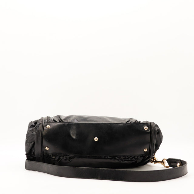 Fond du Tote Bag Bambou Gucci noir avec pieds dorés — AMANA Vintage