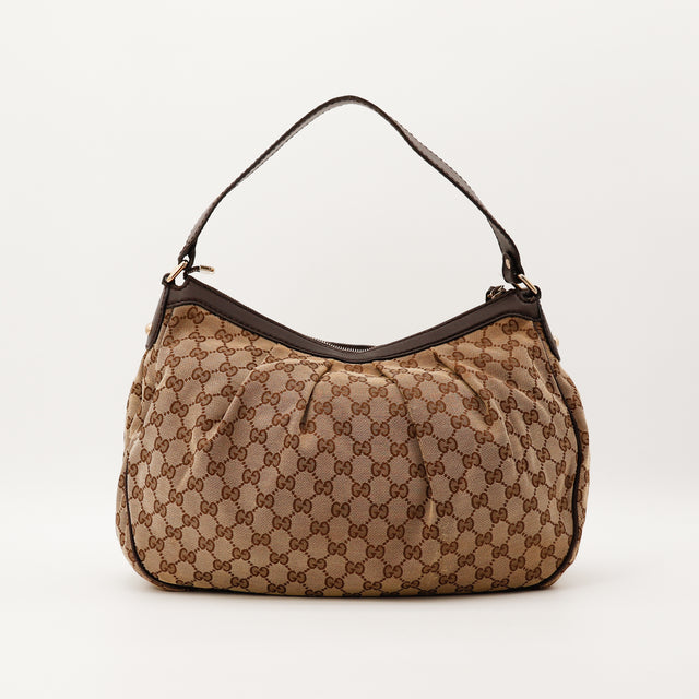 Sac Gucci Sukey vue de dos toile GG Canvas beige occasion authentique — AMANA Vintage