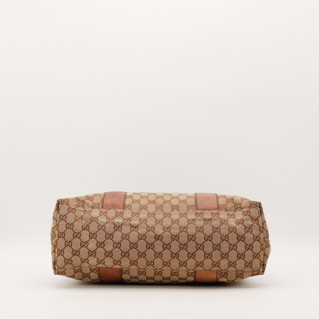 Tote Bag Bambou Gucci vue du fond toile monogrammée — AMANA Vintage