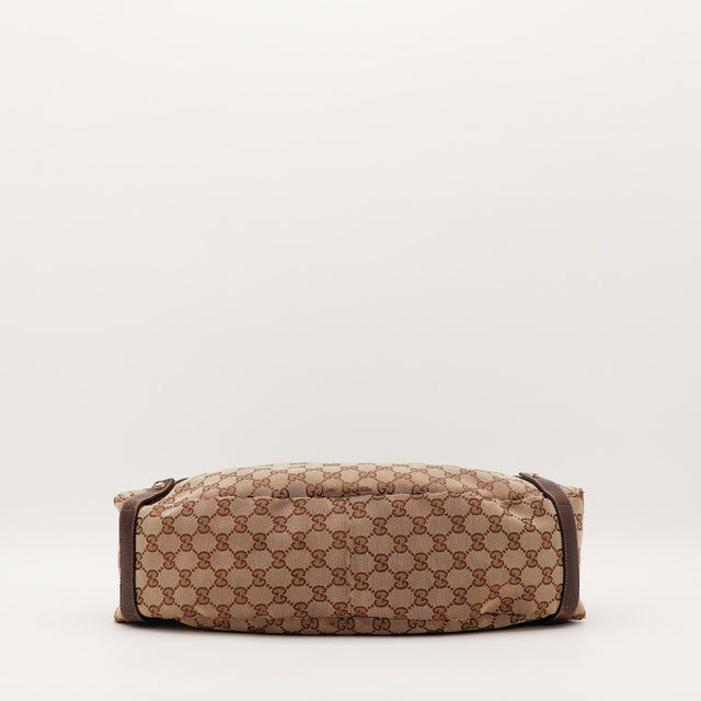 Vue du fond sac Gucci Hobo toile monogrammée marron occasion — AMANA Vintage