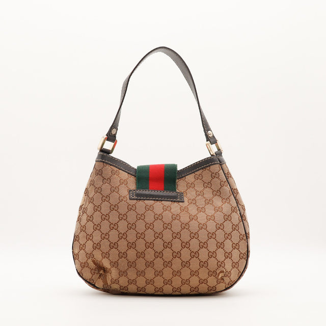 Hobo Web Gucci vue de dos toile monogrammée beige occasion authentique — AMANA Vintage