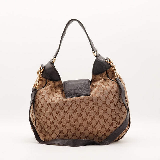 Hobo Gucci vue de dos toile monogrammée bandoulière incluse occasion — AMANA Vintage