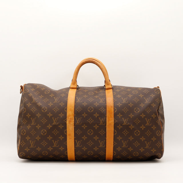 Sac de voyage Louis Vuitton Keepall 55 toile Monogramme vue de face occasion authentique — AMANA Vintage