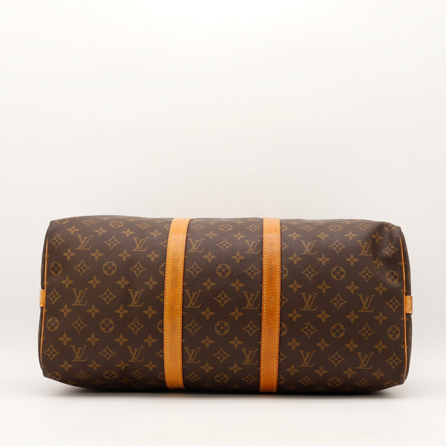 Louis Vuitton Keepall 55 vue de dessous fond toile Monogramme — AMANA Vintage